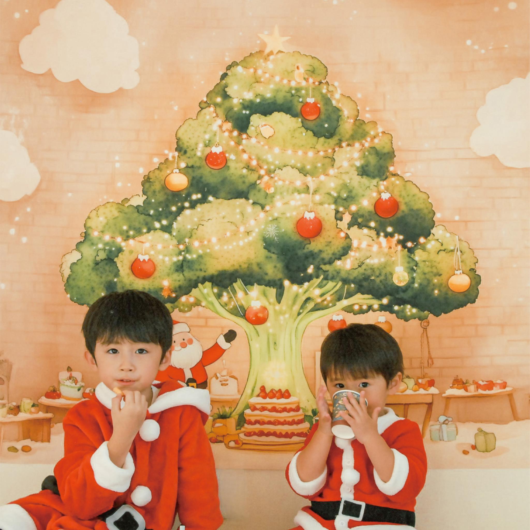 ［11/20 21:00～発売］サンタとクリスマスツリーマット/おうちスタジオ/おうちフォトに ［背景布］[撮影小物] | 10枚目