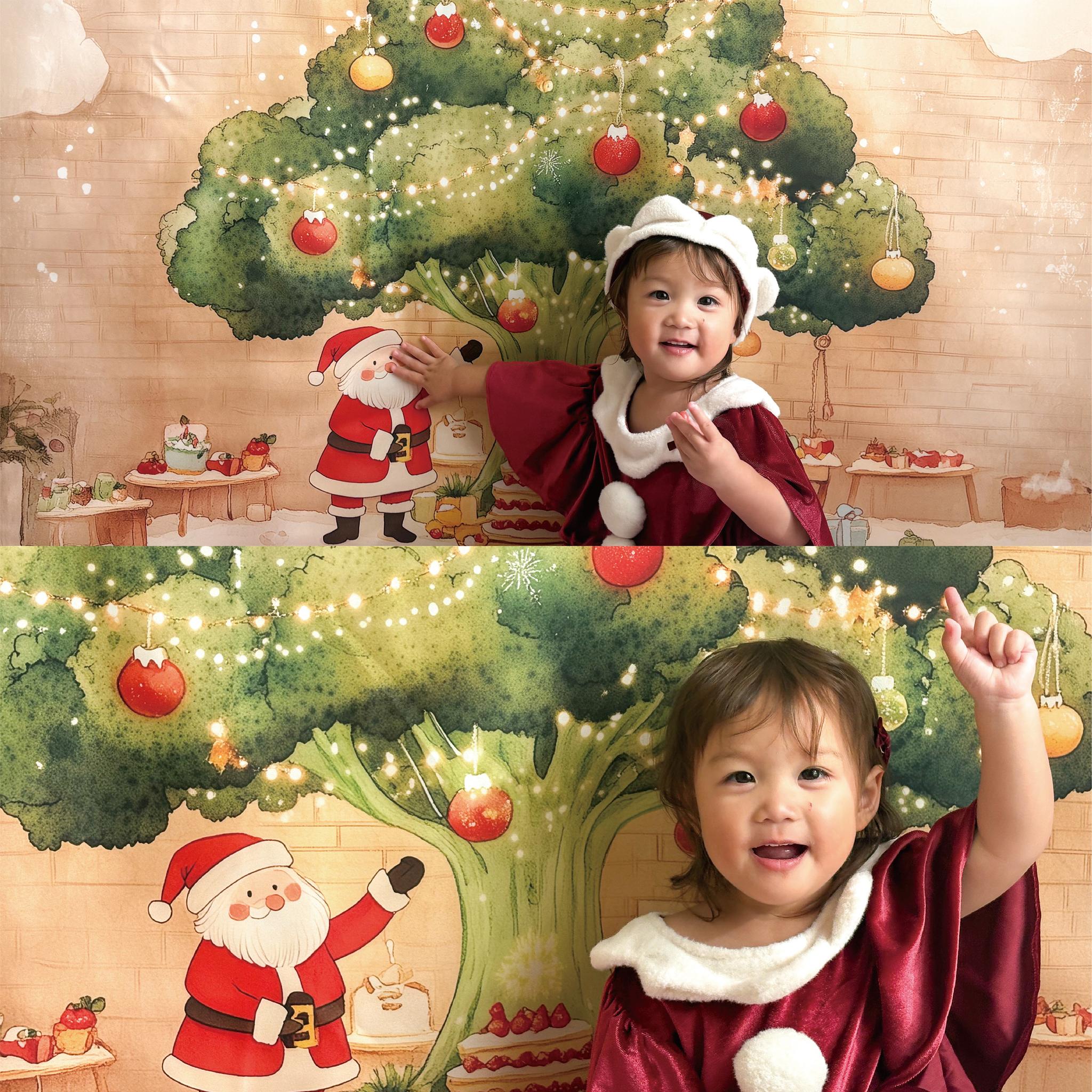 ［11/20 21:00～発売］サンタとクリスマスツリーマット/おうちスタジオ/おうちフォトに ［背景布］[撮影小物] | 17枚目