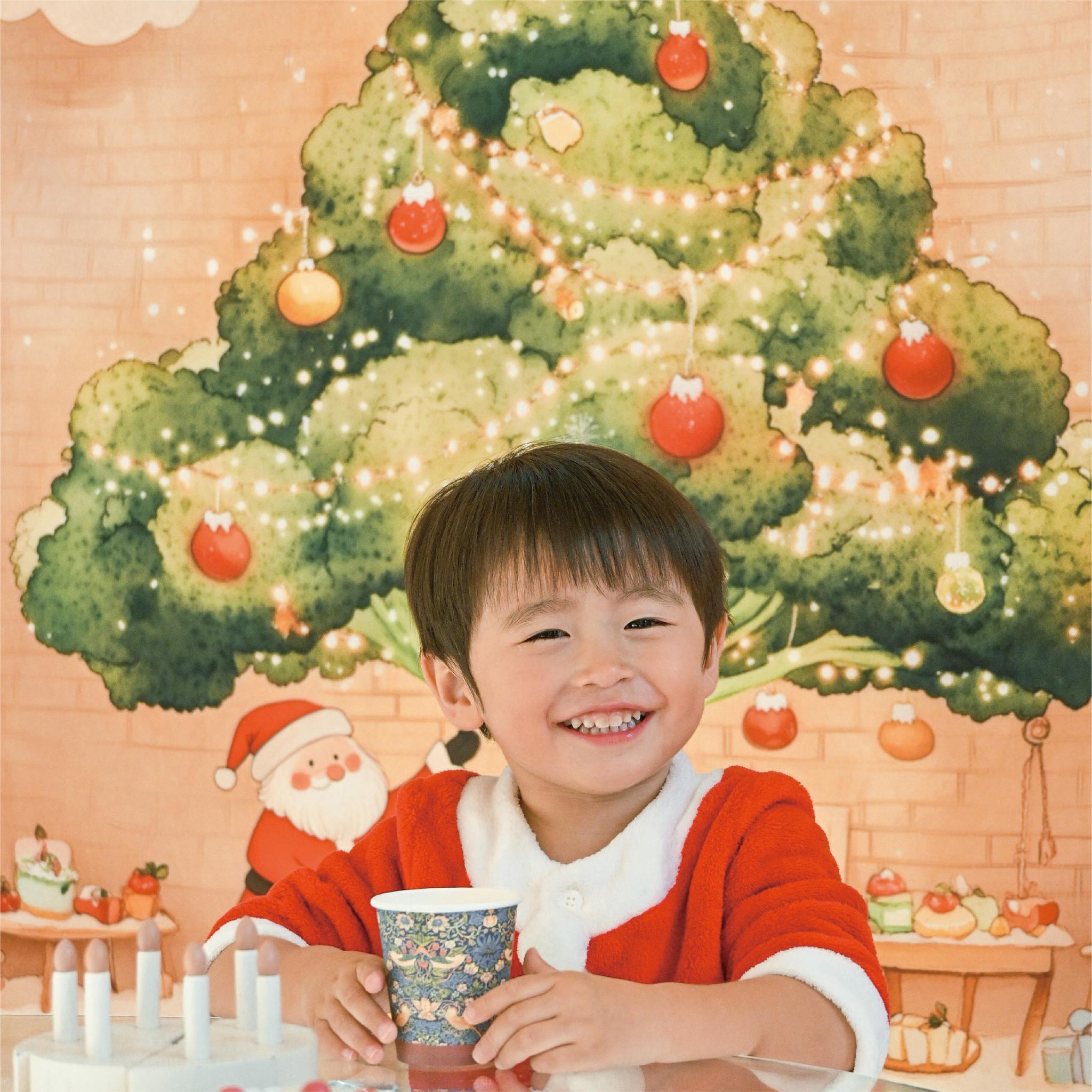 ［11/20 21:00～発売］サンタとクリスマスツリーマット/おうちスタジオ/おうちフォトに ［背景布］[撮影小物] | 2枚目