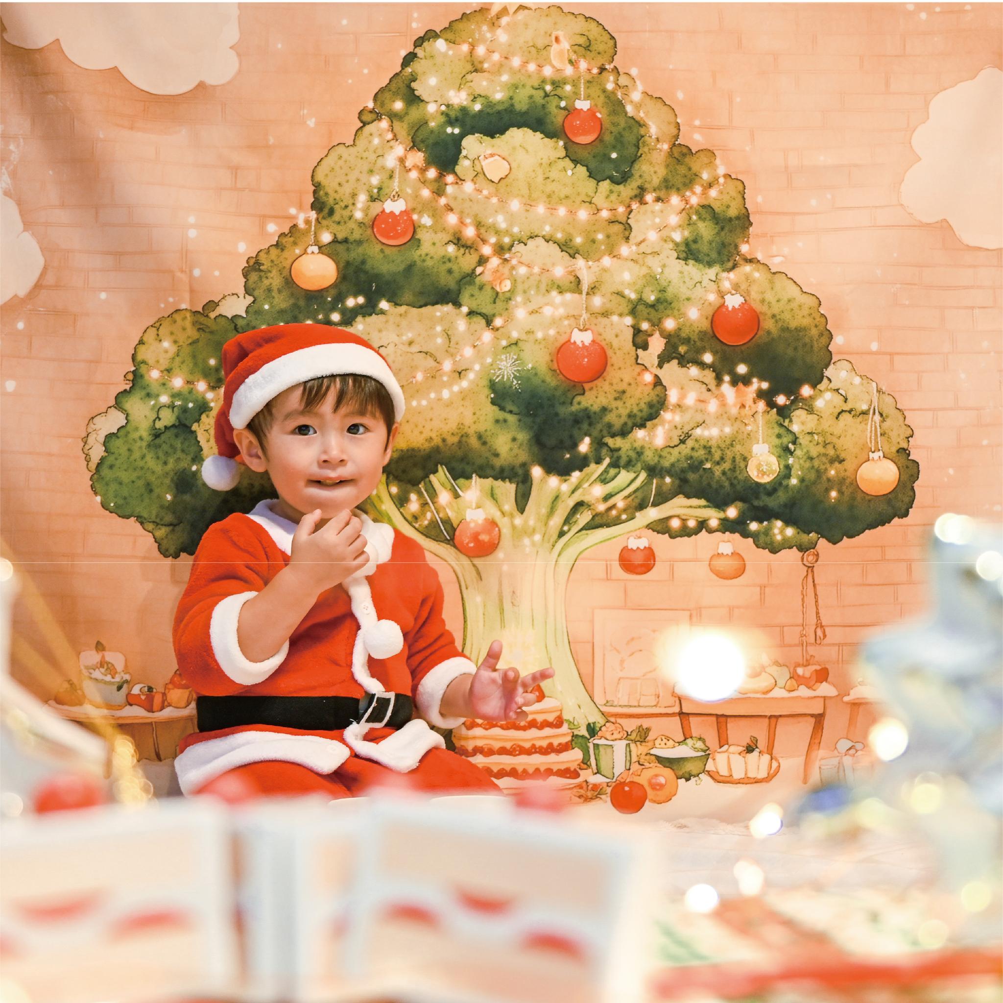 ［11/20 21:00～発売］サンタとクリスマスツリーマット/おうちスタジオ/おうちフォトに ［背景布］[撮影小物] | 20枚目