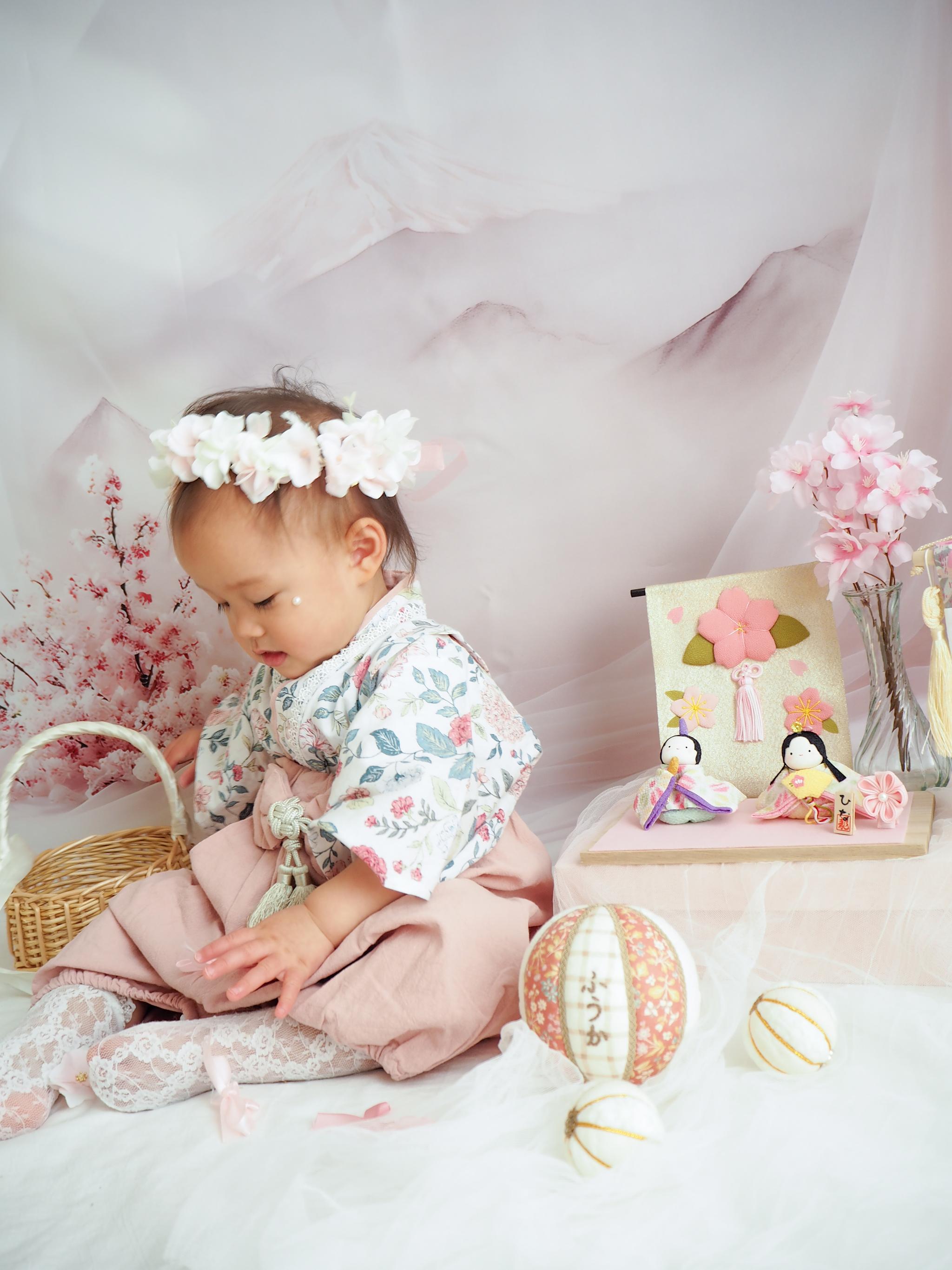 桃の花のアーチボードマット ひな祭りや七五三、お誕生日の飾りつけに | 13枚目