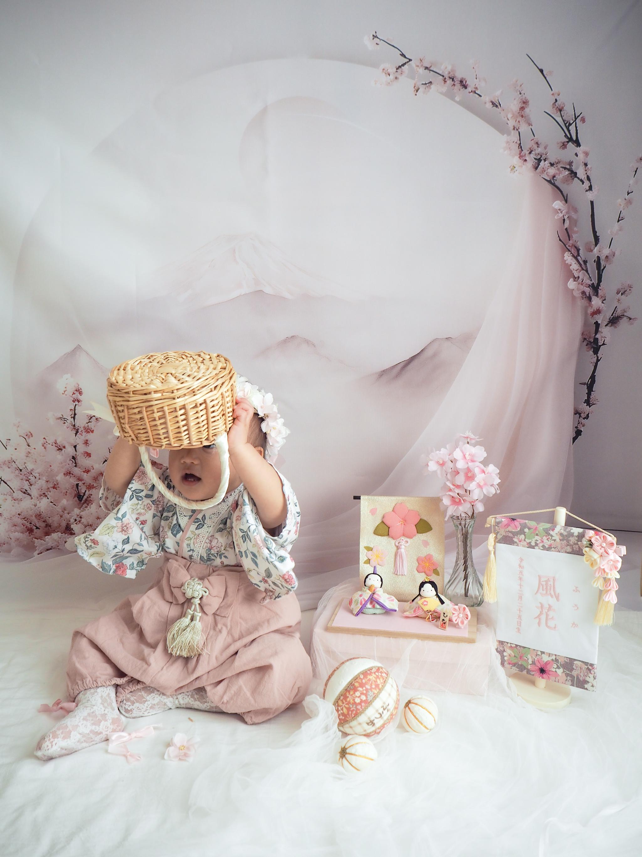 桃の花のアーチボードマット ひな祭りや七五三、お誕生日の飾りつけに | 14枚目