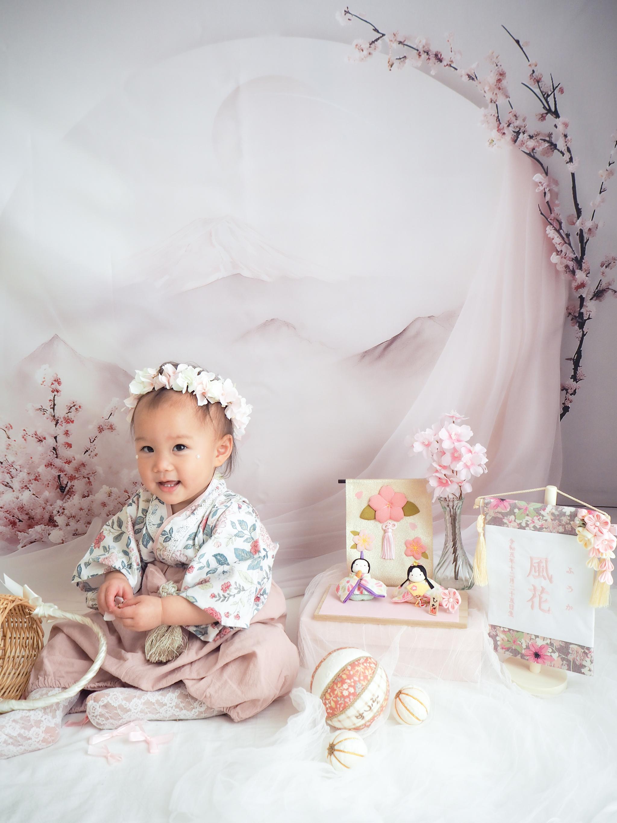 桃の花のアーチボードマット ひな祭りや七五三、お誕生日の飾りつけに | 15枚目